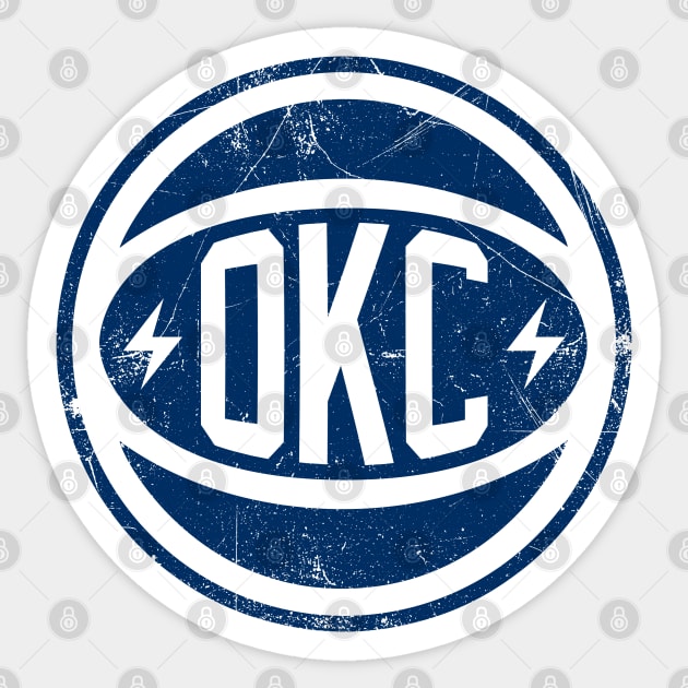 OKC Retro Ball - Navy Sticker by KFig21